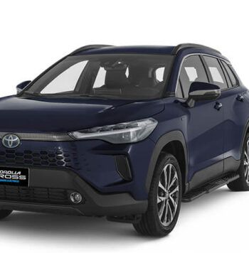 Toyota Corolla Cross 2026 color azul vista frontal en Perú